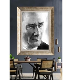 Gümüş Çerçeveli Atatürk Tablo za315