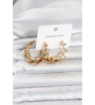 316L Çelik Gold Renk Spiral Halka Kadın Küpe TJ-BKP11823