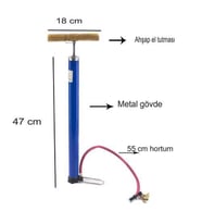 Pompa El Pompası Metal Büyük Boy 47 Cm Pompa (Mavi)