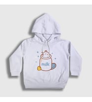 Presmono Unisex Çocuk Beyaz Milk Mölang Piu Piu Molang Kapüşonlu Sweatshirt 466131tt