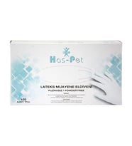 Has-Pet Pudrasız Lateks Eldiven L Beyaz 100'lü Paket (5) adet
