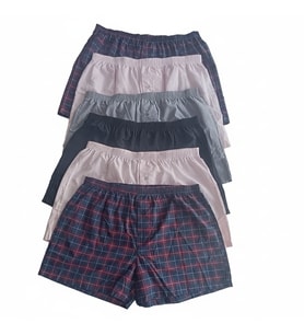 Erkek 6'lı Paket Karışık Renk Dokuma Kumaş Boxer BB2650