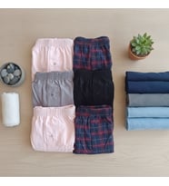 Erkek 6'lı Paket Karışık Renk Dokuma Kumaş Boxer 0072-0018 0071-No:7 BB2650