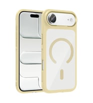 iPhone 17 Air Kılıf M-Safe Şarj Özellikli Metal Kamera Çerçeveli Tiko Kılıf (Gold)
