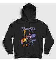 Presmono Unisex Siyah Purple Rain Prince Kapüşonlu Sweatshirt 410571tt