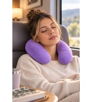 U Yastık Şeklinde Peluş Boyun Desteği – Konforlu Uyku Deneyimi (Lila)