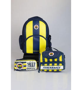 YENİ SEZON LİSANSLI FENERBAHÇE ÇUBUKLU OKUL ÇANTASI,3 BÖLMELİ BESLENME ÇANTASI VE KALEM ÇANTASI SETİ