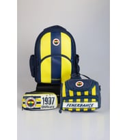 YENİ SEZON LİSANSLI FENERBAHÇE ÇUBUKLU OKUL ÇANTASI,3 BÖLMELİ BESLENME ÇANTASI VE KALEM ÇANTASI SETİ