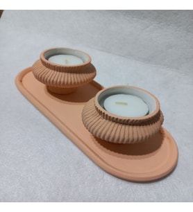 TABAKLI 2'Lİ FİJİ MUMLUK SET RANDOM (Şeffaf)