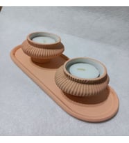 TABAKLI 2'Lİ FİJİ MUMLUK SET RANDOM (Şeffaf)