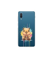 Samsung Galaxy A02 ile Uyumlu Splash Kapibara Tasarımlı Şeffaf Silikon Kılıf