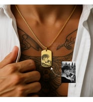 KİŞİYE ÖZEL FOTOGRAF BASKILI KOLYE RESİMLİ KOLYE (Gold-Yeşil)