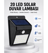 Su Geçirmez Ip65 20 Led Solar Sensörlü Bahçe Ve Veranda Aydınlatma Yeni Nesil