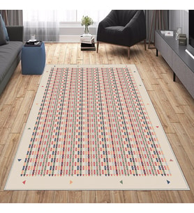 Çok Renkli Kilim Desenli Yıkanabilir Kaymaz Taban Leke Tutmaz Modern Salon Halısı ve Yolluk
