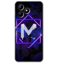 Realme C53 Kılıf HD Desen Baskılı Kılıf - Dark Neon Yaprak M Harfi
