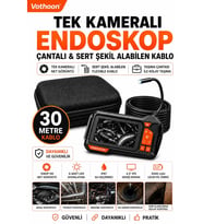 Ekranlı Tek kameralı 30 Mt Sert Kablo Yılan Endoskop Kamera 8 mm 4.3 ınc