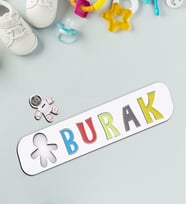 BK Toys Çocuklara Özel İsimli Fotoğraflı Astronot Ahşap Eğitici Yapboz Puzzle