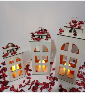 Canlı Tahtam Ahşap Mumluk 3 ' Lü Set (Krem)