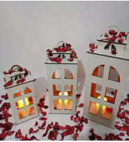 Canlı Tahtam Ahşap Mumluk 3 ' Lü Set (Krem)