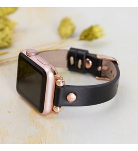 vagave Apple Watch Kadın Deri Kordon Slim 38 40 41mm Siyah