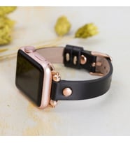 vagave Apple Watch Kadın Deri Kordon Slim 38 40 41mm Siyah