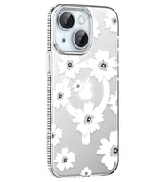 iPhone 14 Floral Magsafe Kapak - Beyaz