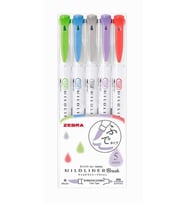 Zebra Mildliner Fırça Uçlu Fosforlu Kalem 5li WFT8 5CNC Model 2