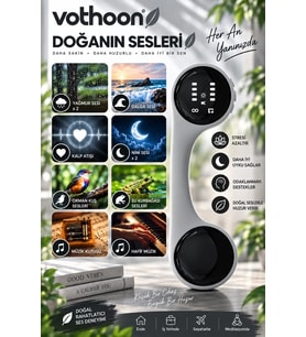Taşınabilir Rahatlatıcı Uyku Doğa Sesleri – Yağmur, Dalga, Ninni Doğal Sesler Gri