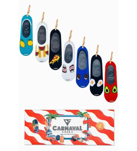 7'li Carnaval Desenli Kaymaz Slikonlu Babet Çorap