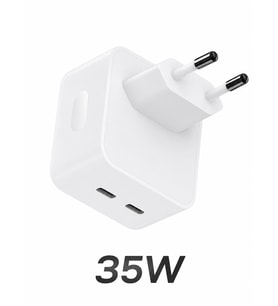 35W Hızlı Şarj Adaptörü Çift Usb-C Pd Type-C Duvar Şarj Cihazı iPhone Android Uyumlu