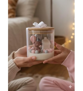 Mumelia Candles Teddy's Glow - Doğal Soya Cam Kavanoz Tasarım Mum