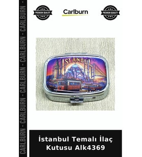 Özel Üretim Hediyelik Kapaklı Organizatör Aksesuar İstanbul Temalı İlaç Kutusu Alk4369