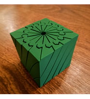 3D Baskı Twisting Küp - Mekanik Dönen Bulmaca Küpü-Yeşil