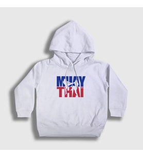 Presmono Unisex Çocuk Beyaz Mma Ufc Muay Thai Kapüşonlu Sweatshirt 454897tt (Beyaz)