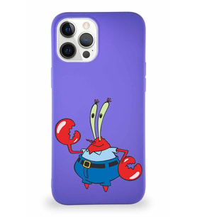 Apple iPhone 12 Pro Max Soft Premier Kapak Bay Yengeç Tasarımlı Silikon Kılıf - Mor (Şeffaf)