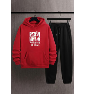 Unisex Beyim Ne Derse O Olur Eşofman Takımı (A.Kırmızı)