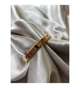 Taşlı Çelik Cartier Kelepçe Bileklik