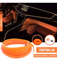 2 Metre 12V Turuncu İp Neon İp Led Araç İçi Neon Led