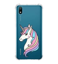 Huawei Y5 2019 Uyumlu Köşe Korumalı Antişok Kapak Unicorn Tasarımlı Şeffaf  Kılıf