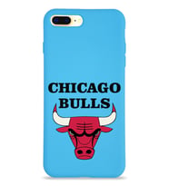 Apple iPhone 8 Plus Uyumlu Lansman Kılıf Chicago Bulls Tasarımlı Altı Kapalı İçi Kadife Kaplı  Kapak (Şeffaf)