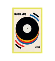 Bauhaus Müzik Temalı Retro İllüstrasyon Kartpostal & Hediye Not Kartı  10x15 cm (Pembe-Mavi-Sarı-Beyaz)