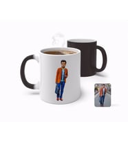 BK Gift Kişiye Özel Tam Boy Erkek Karikatürlü Sihirli Kupa Bardak-1 (Beyaz)