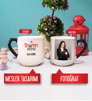 Özel Eğitim Öğretmeni Kupa Bardak Oval Sihirli Fotoğraflı
