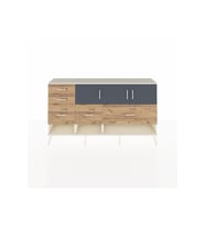 Arges Konsol 3 Raflı 5 Çekmeceli 3 Kapaklı 176x30x99 Aytaşı-Antrasit/Çam