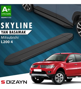 S-Dizayn Mitsubishi L200 4 Skyline Siyah Yan Basamak 193 Cm 2006-2015 A+ Kalite