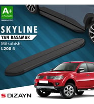S-Dizayn Mitsubishi L200 4 Skyline Siyah Yan Basamak 193 Cm 2006-2015 A+ Kalite