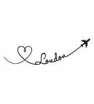 London Duvar Sticker Siyah 22x7 cm