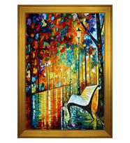 Manzara Temalı Kanvas Tablo 80 x 110 cm Gold Çerçeve