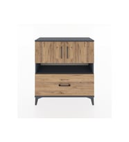 Arges Şifonyer 3 Raflı Tek Çekmeceli 2 Kapaklı 88x30x96 Antrasit-Çam