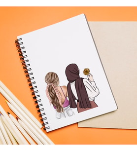 Kız Arkadaş ( Tesettürlü - Açık ) Tasarımlı Defter